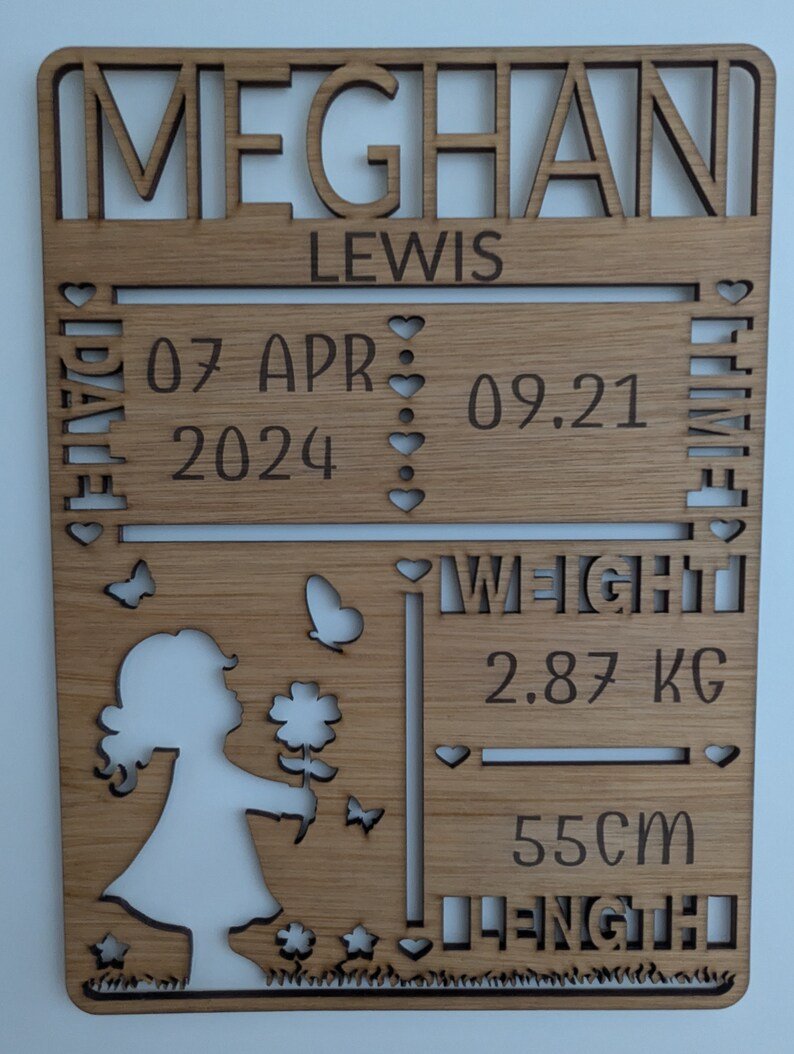 Personalised Birth Stat Plaque
