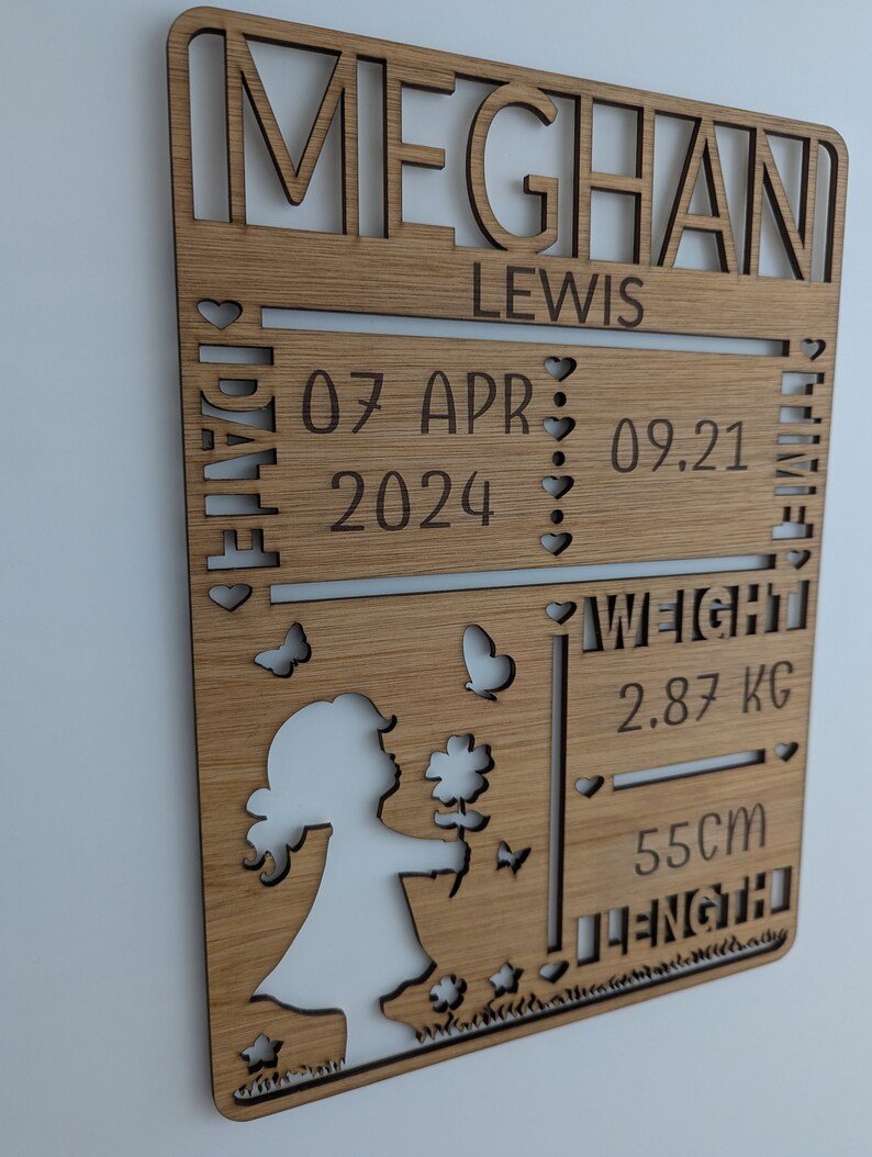 Personalised Birth Stat Plaque