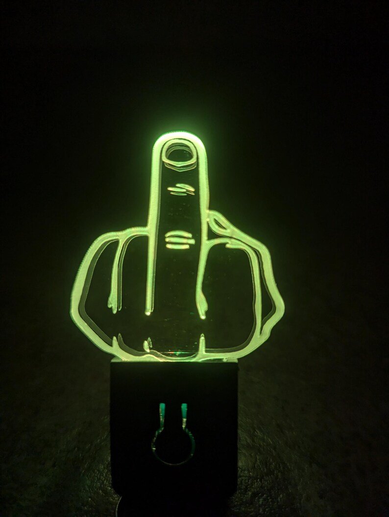 Middle Finger LED Keyring