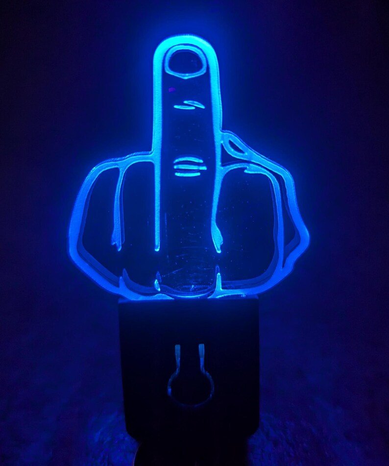 Middle Finger LED Keyring