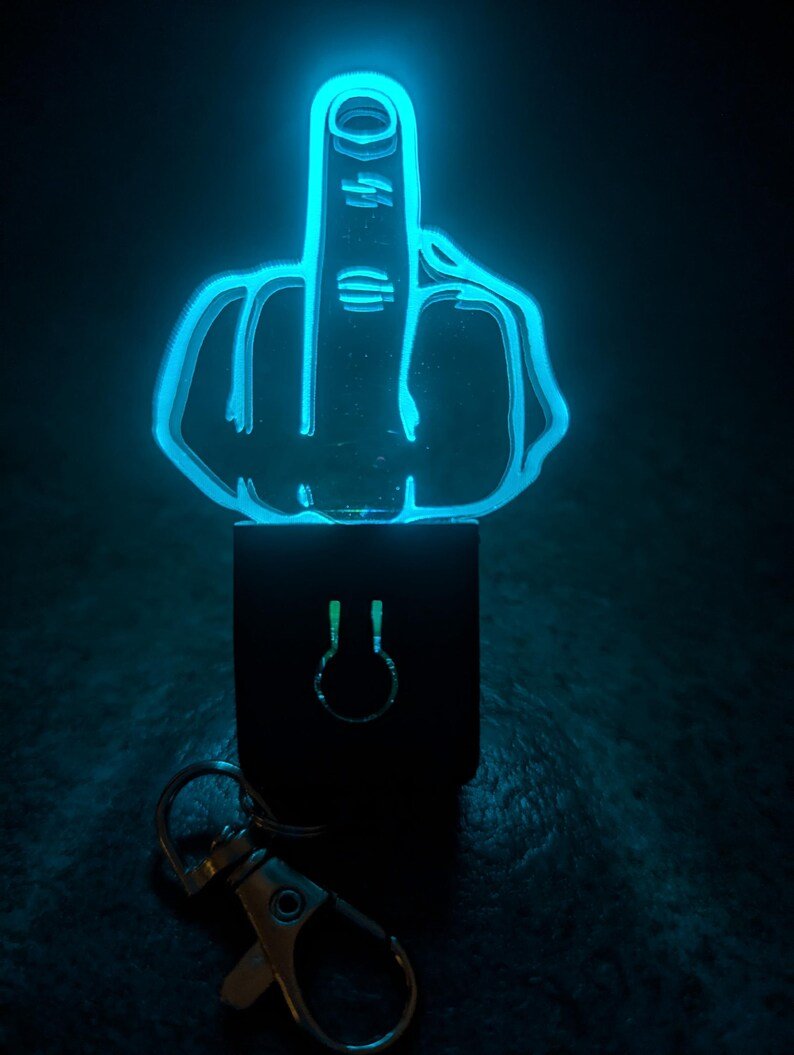 Middle Finger LED Keyring