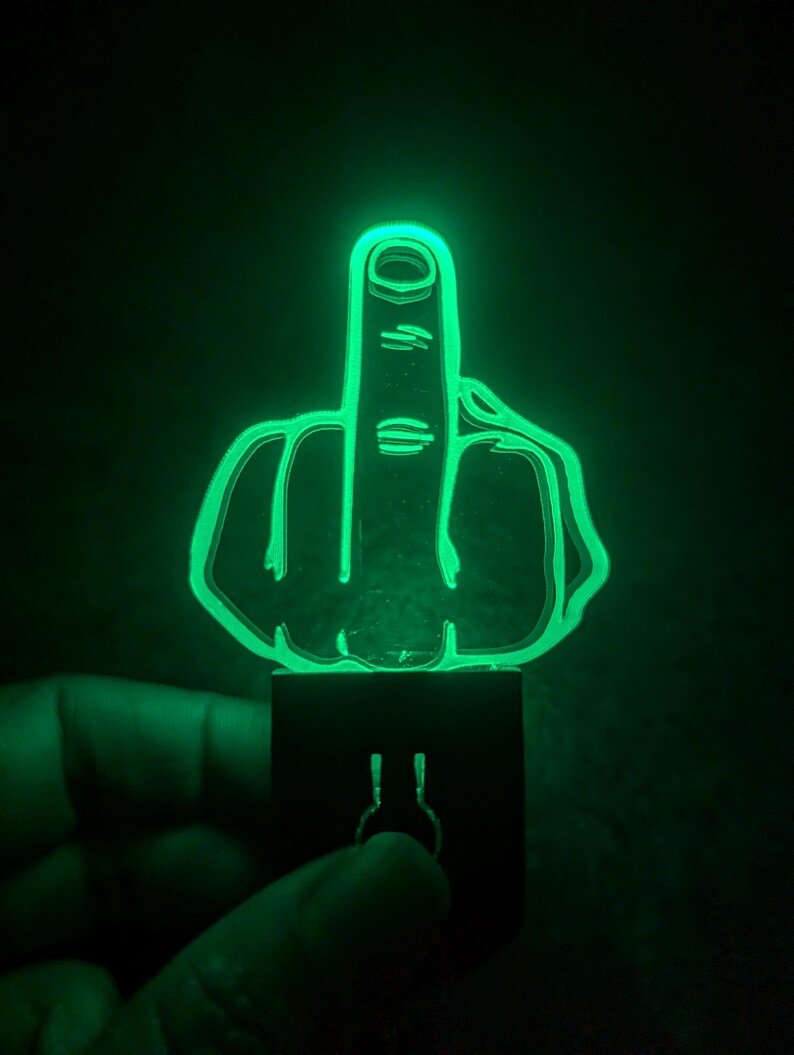 Middle Finger LED Keyring
